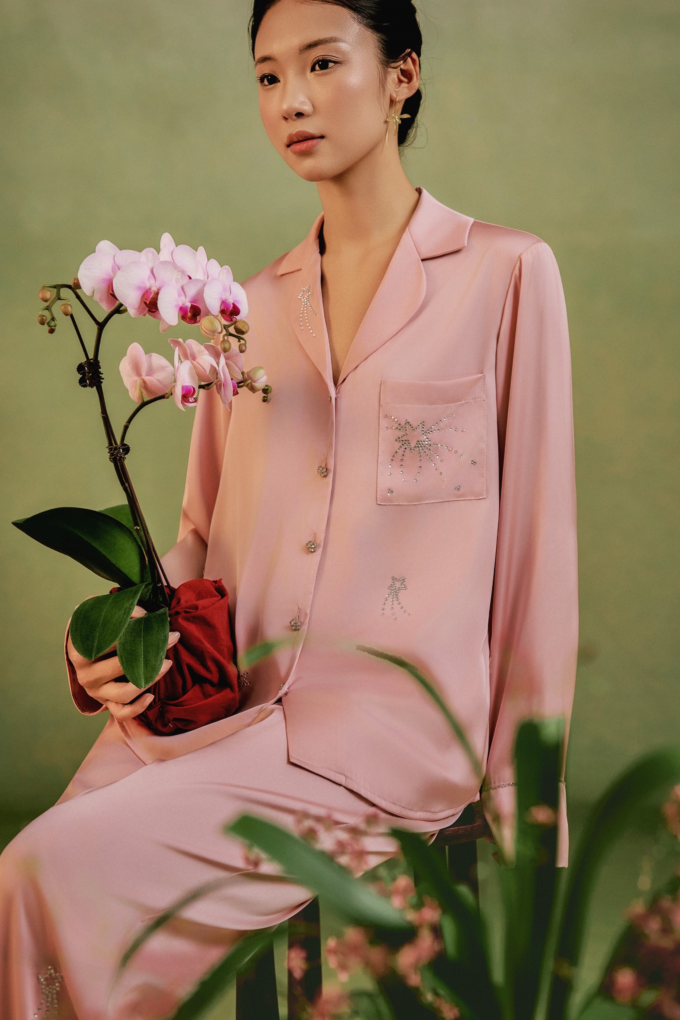 Bộ Lụa Áo Dài Tay, Quần Dài BN655_thumbnail_3