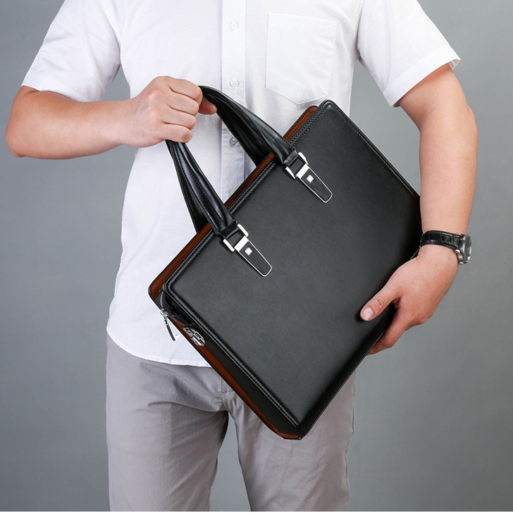 Cặp da nam công sở khóa số bảo mật đựng máy tính laptop 14 inch giấy tờ A4 thương hiệu Gorchis_thumbnail_3