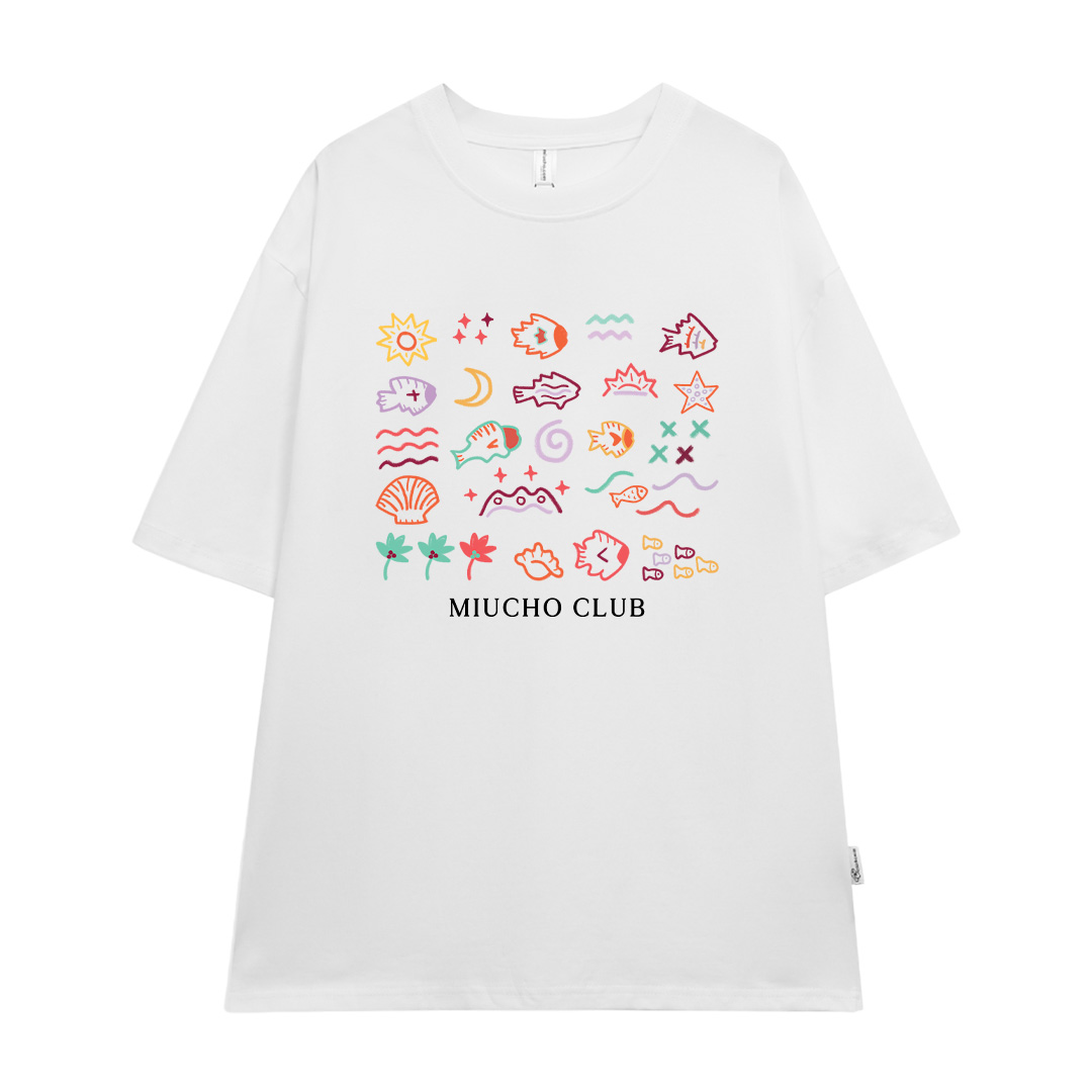 Áo thun form rộng unisex mùa hè ATD1041 Miucho vải cotton tay lỡ cổ tròn in artwork_thumbnail_9