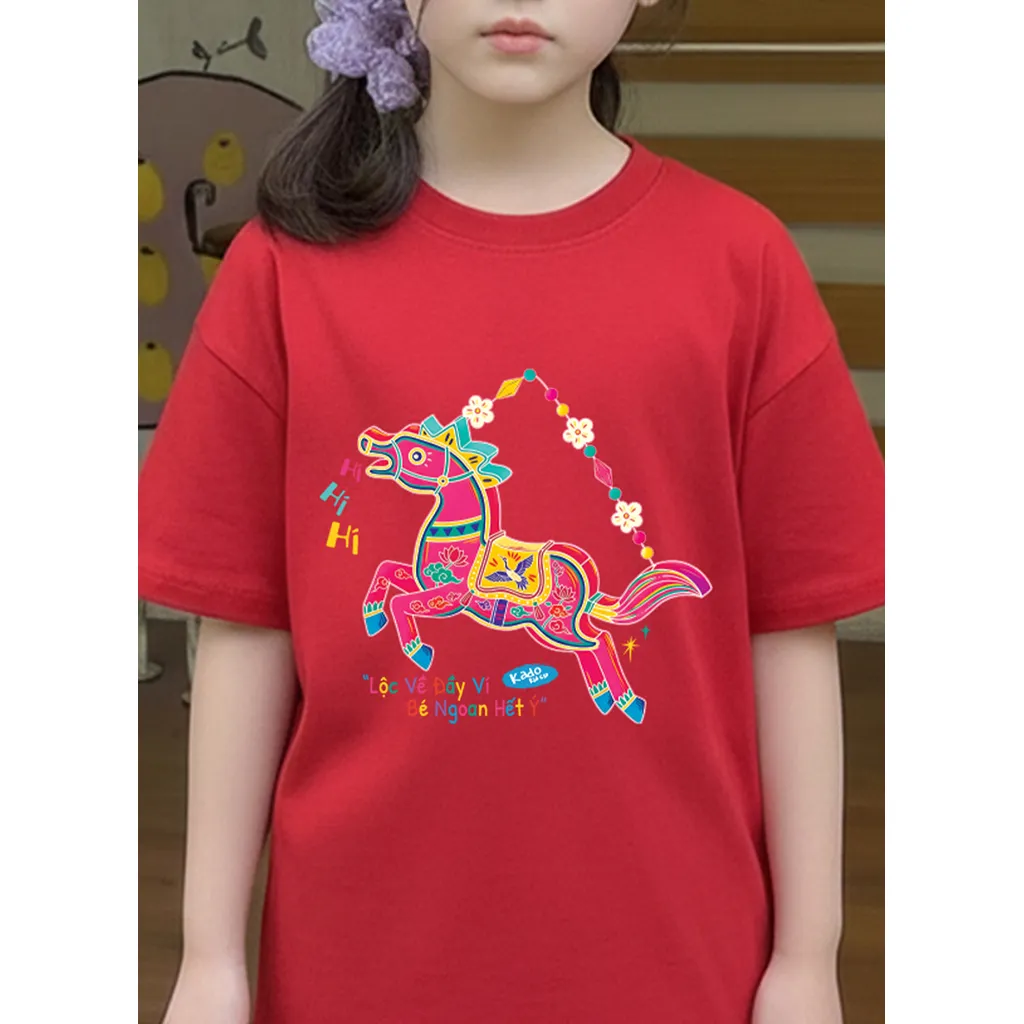 Áo thun cho bé gái Kado vải cotton thoáng mát mềm mại thoải mái Tuổi Ngọ in mix 2859_thumbnail_9