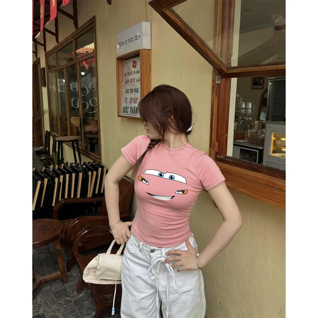 Áo baby tee nữ mặt cười hài hước Beezy 3393_thumbnail_5
