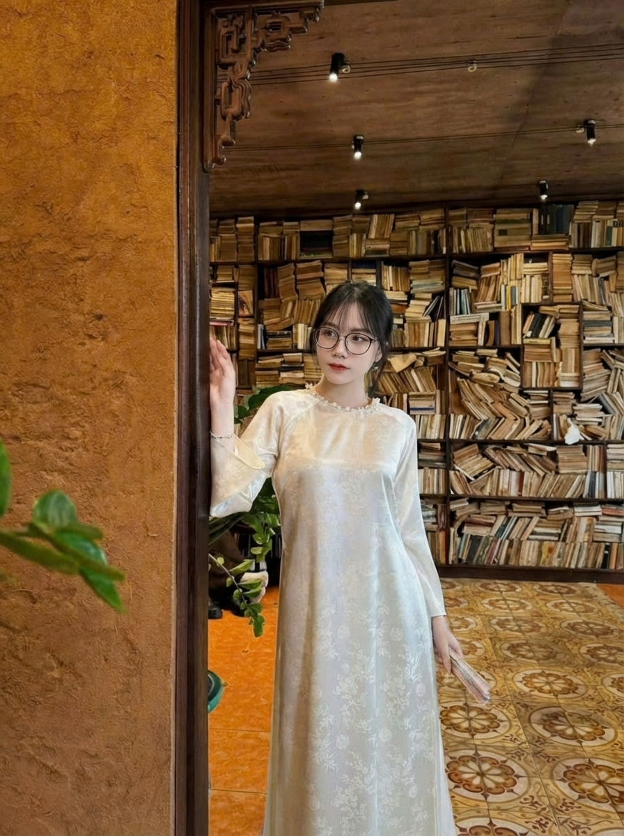 Áo Dài Nữ Ngà Ngọc Trai