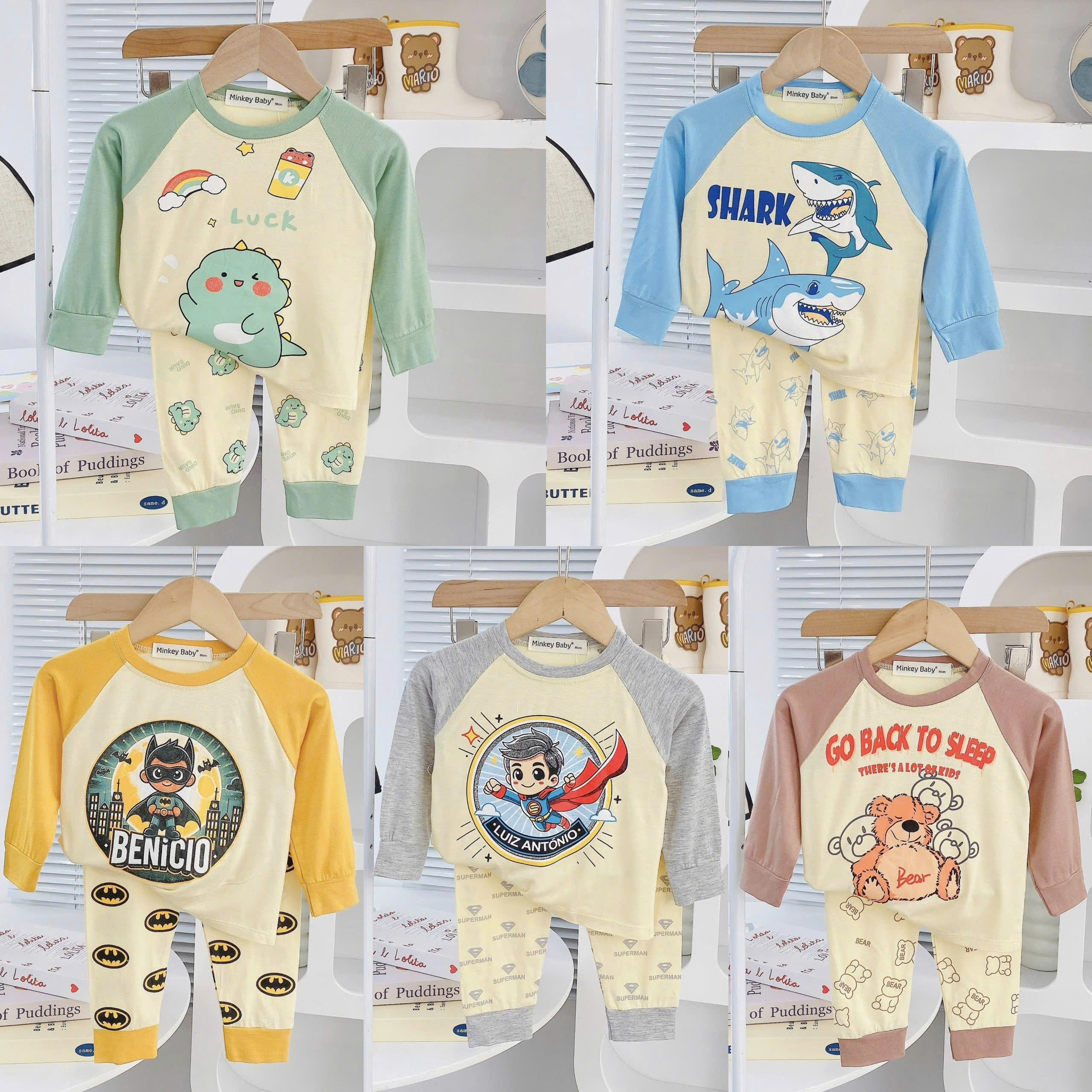 G28 BỘ DÀI TAY MINKEY CON VẬT VÀ SIÊU NHÂN- A003.129