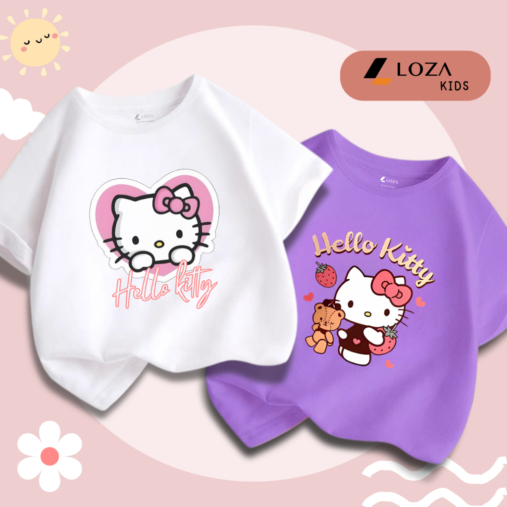 Áo Hello Kitty 2025 cho bé gái size từ 15-40kg- Áo phông bé gái mùa hè Loza Kids - CA009_thumbnail_3