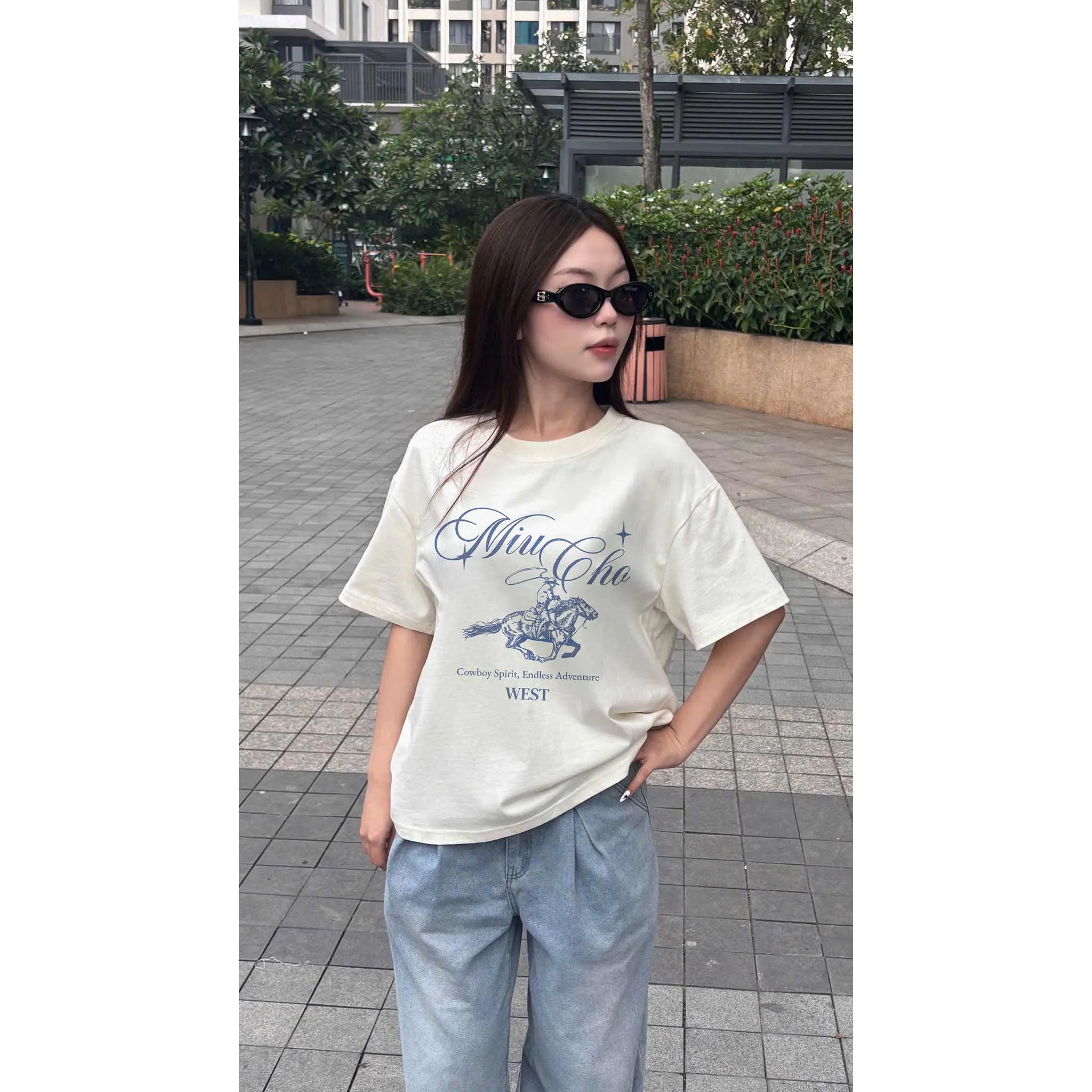 Áo thun nam form boxy thiết kế cổ điển 2543 Miucho Club vải cotton thoáng mát mặc thoải mái cả ngày_thumbnail_5