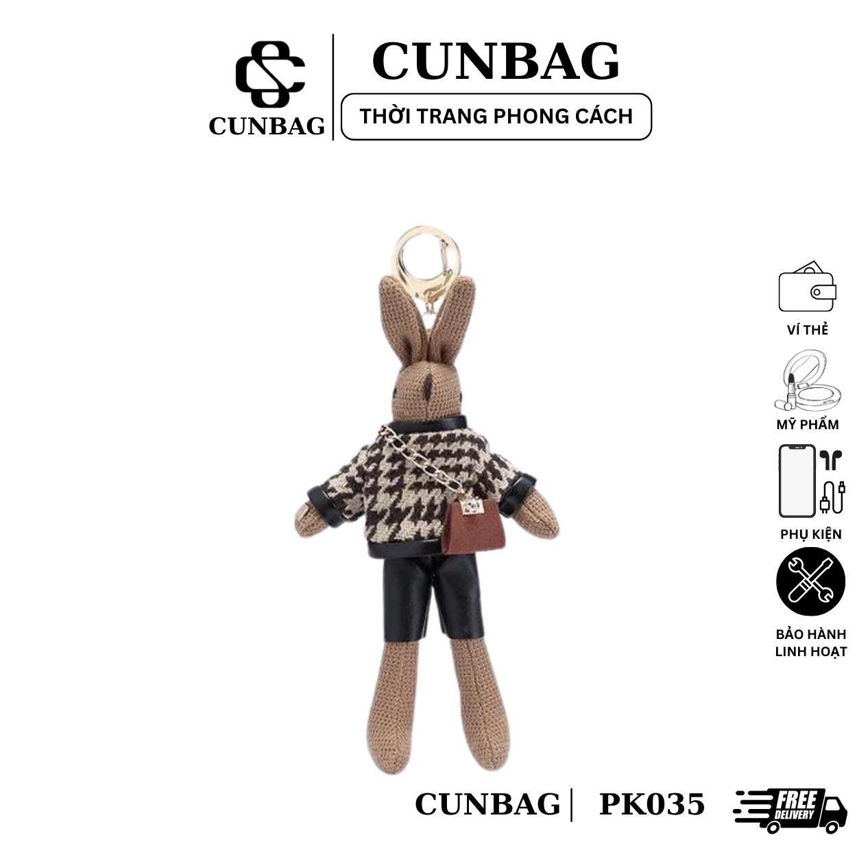 Móc Khoá Thỏ Nâu Xinh Xắn Dễ Thương Nam Caro Cute Bag PK035_thumbnail_0