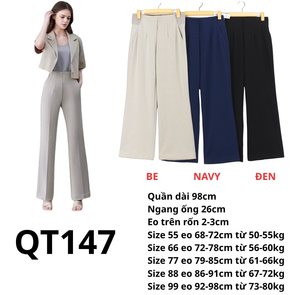 QT147- Quần tây Hàn