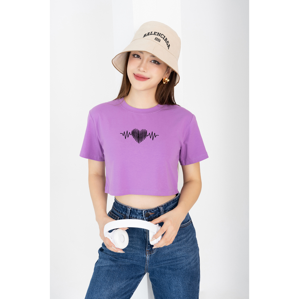 Áo croptop rộng in hình nhịp tim - Áo laptop rộng thời trang chất cotton Loza GT6577_thumbnail_3