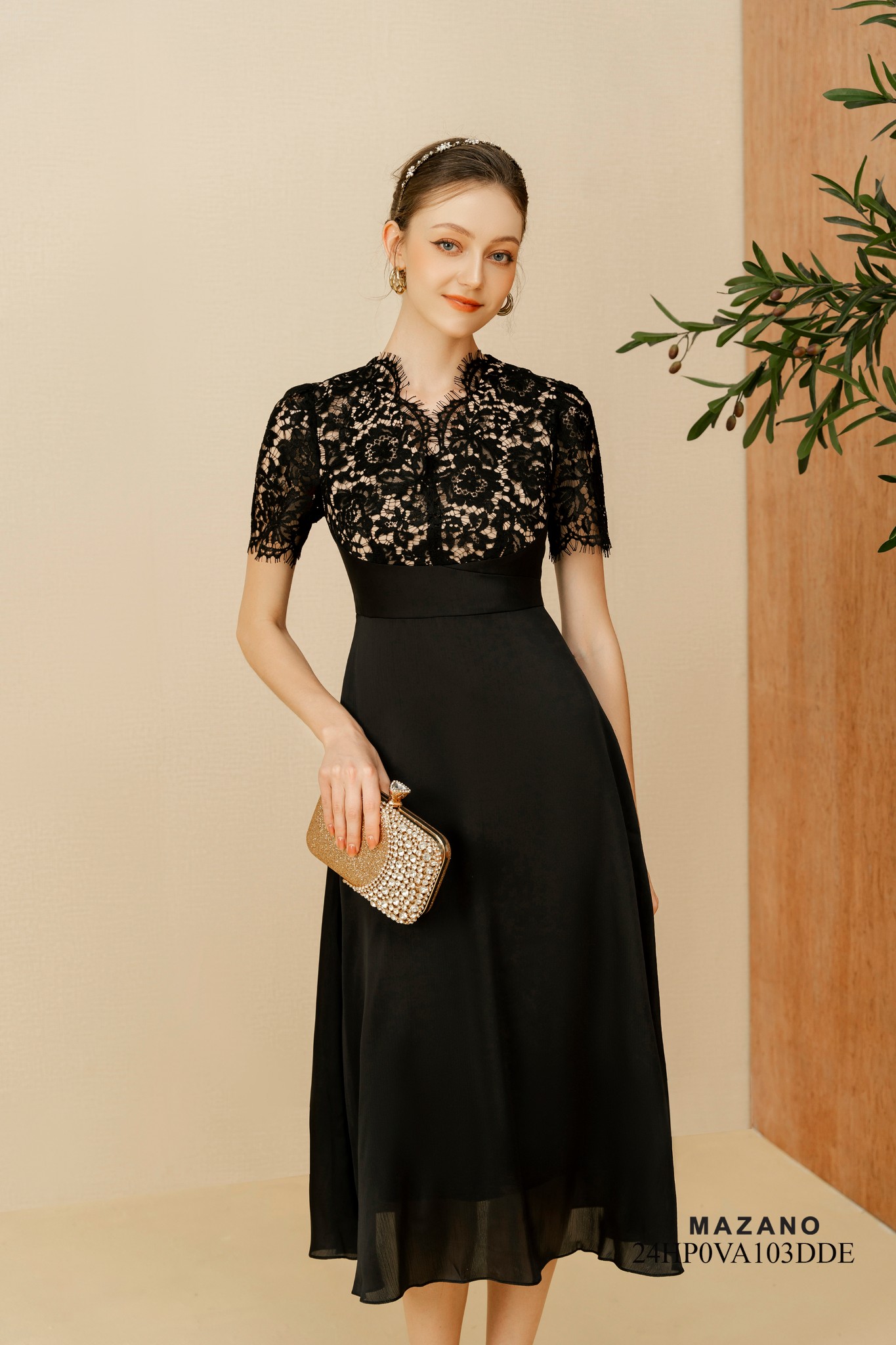 Đầm tiệc phối ren sang trọng_thumbnail_1