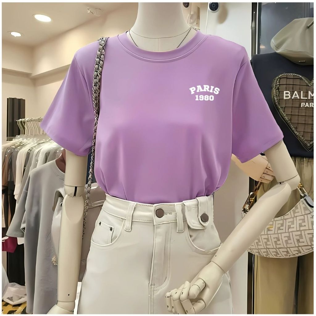 [Form Rộng] Áo phông nữ 𝐋𝐎𝐙𝐀 màu tím in hình chất liệu cotton co giãn 4 chiều - Mã G0276