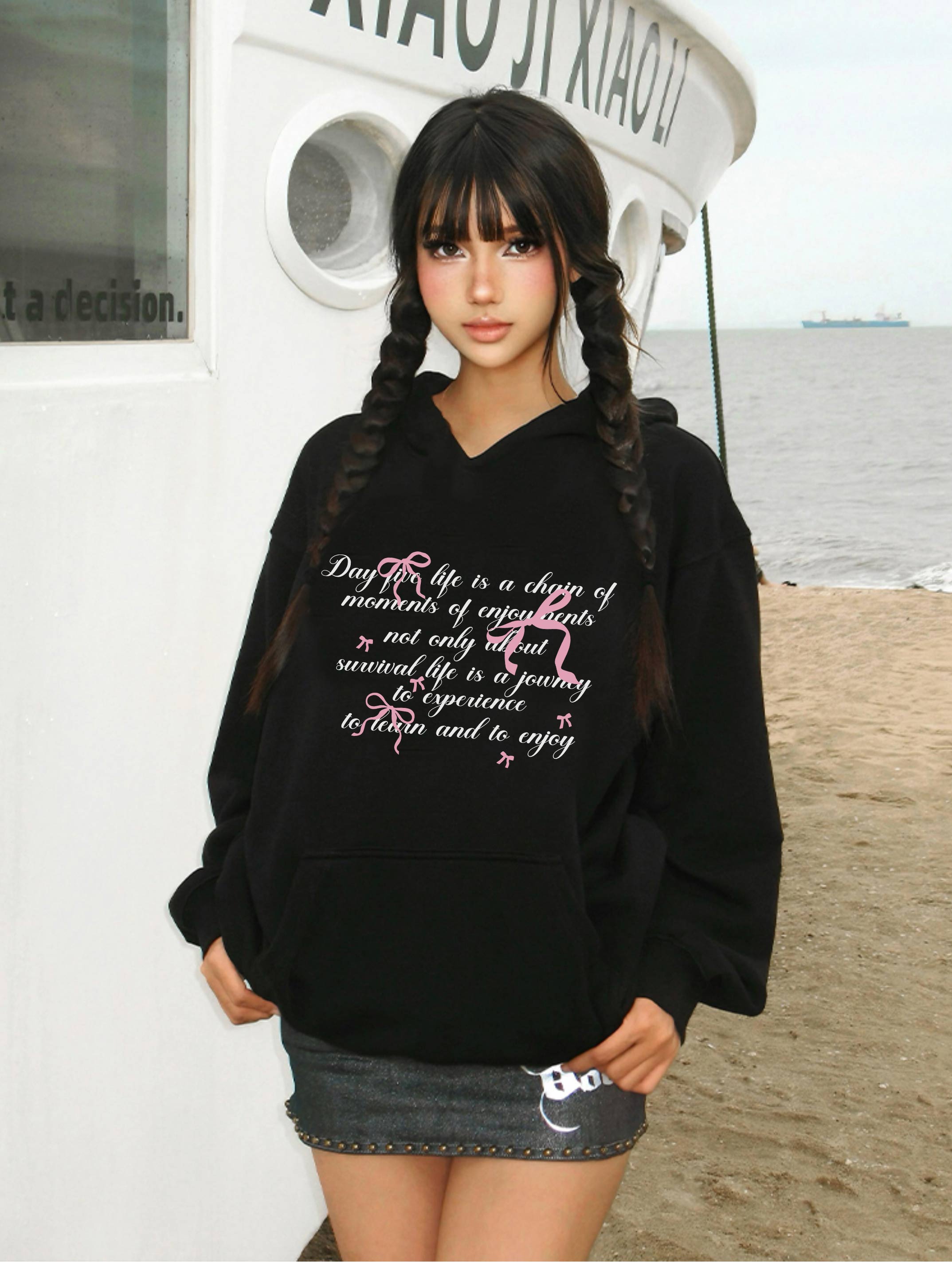 Áo hoodie nữ form rộng dày dặn vải nỉ chân cua HDD1642 Miucho in basic_thumbnail_2