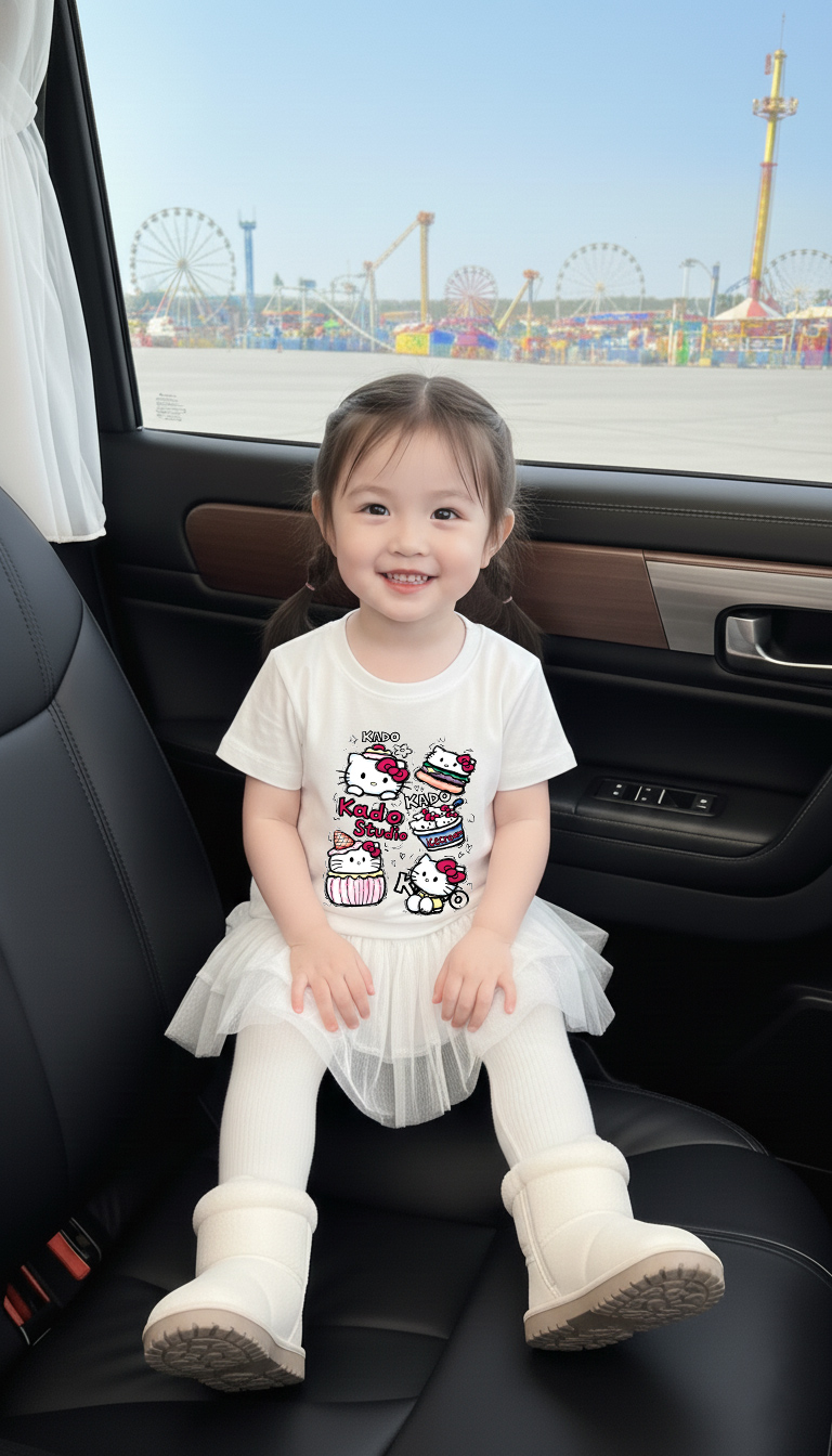 Áo thun cho bé gái Kado vải cotton thoáng mát dày dặn Hello Kitty cổ tròn in mix 2867_thumbnail_5