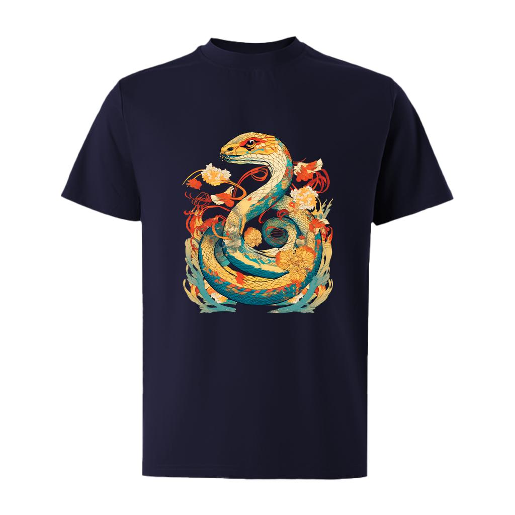 Áo thun nam form rộng 12 con giáp tuổi Tỵ ATD482 Miucho Iconic cotton cổ tròn in graphic_thumbnail_11