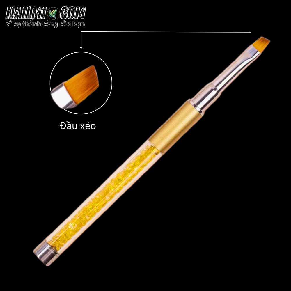 Cọ đắp gel - bản chéo - cán đá