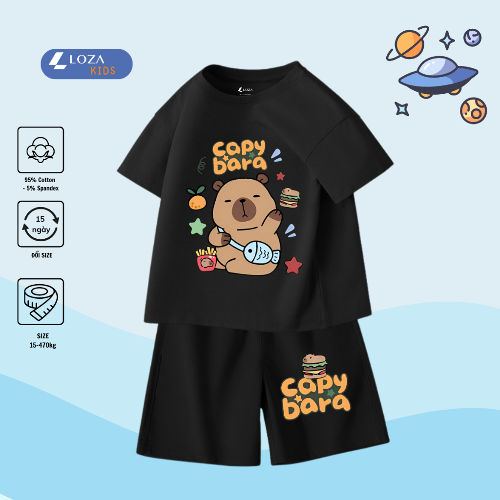 Bộ đồ bé trai in hình Capybara -  Loza Kids SB224_thumbnail_8