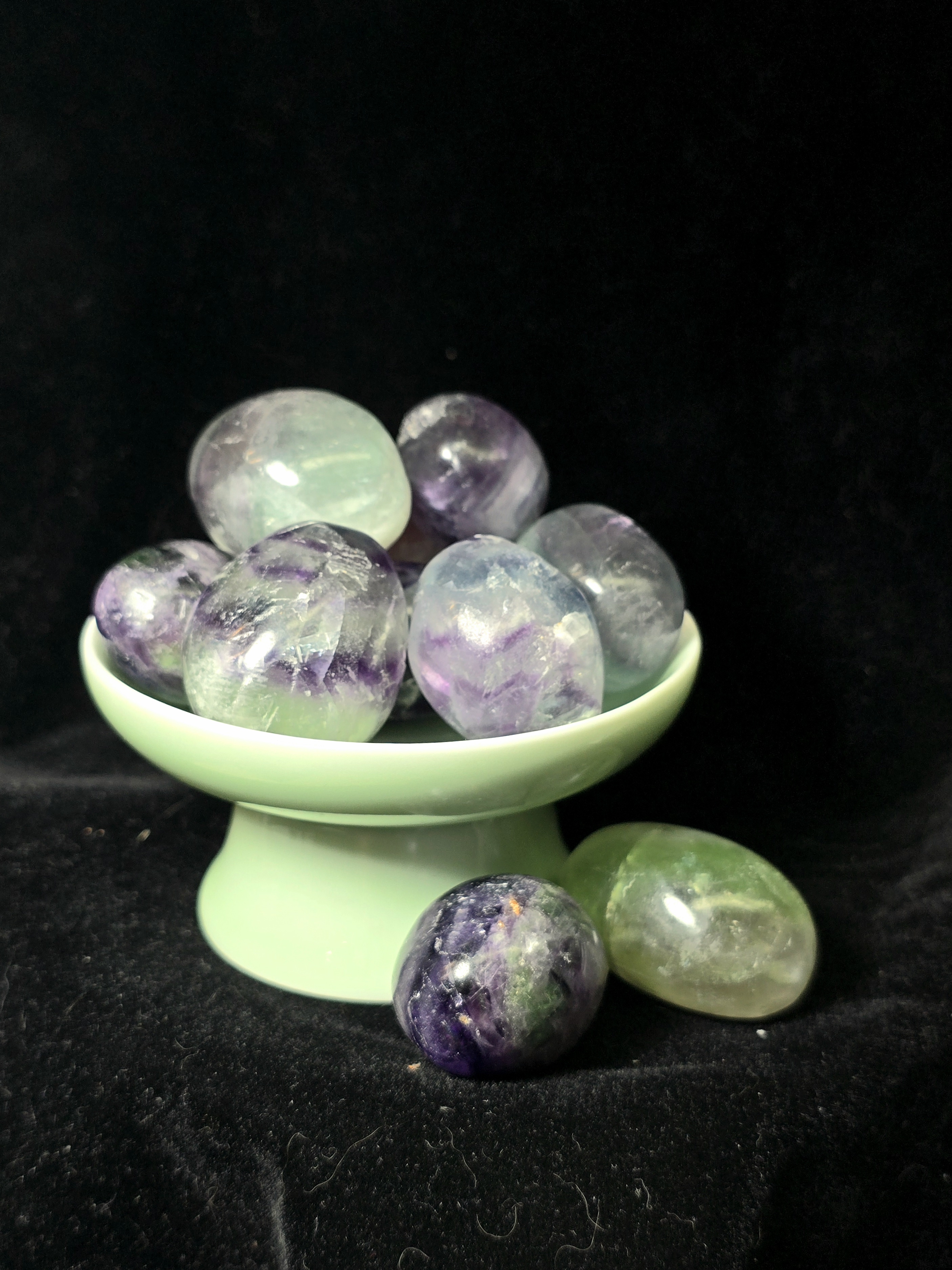 Đá cuội đã mài bóng / Tumbled Đá Fluorite size trung 3 - 5 cm/viên