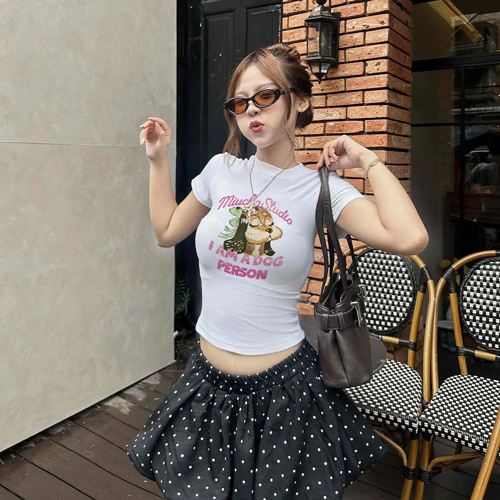 Áo baby tee nữ ôm body hack dáng Beezy vải visco thoáng mát cún in mix dễ thương 3020_thumbnail_4