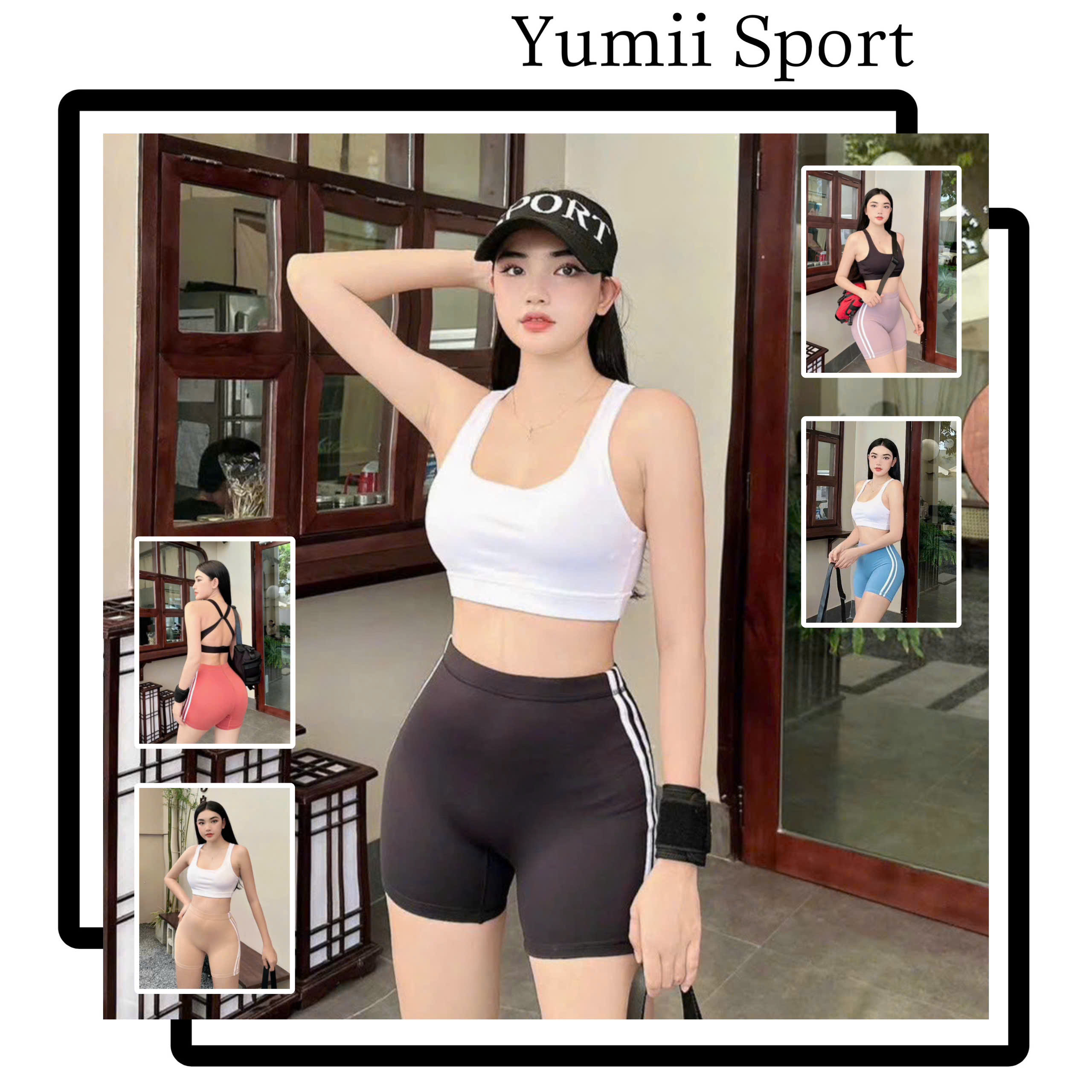 Quần Đùi Thể Thao Phối 3 Sọc, Dáng Ôm Body_thumbnail_3