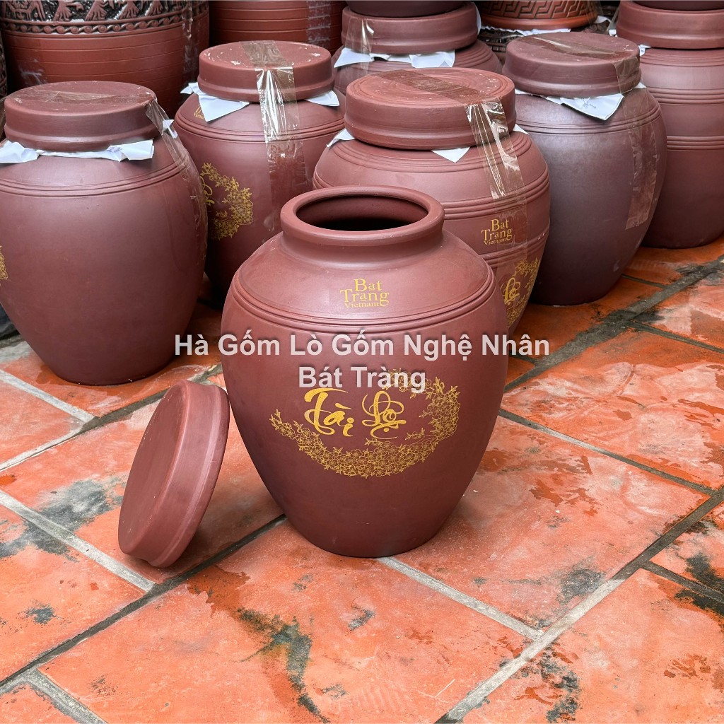 Hũ Gạo Loại 1 - Chum Gạo - Bình Đựng Gạo Sành Gốm Bát Tràng KHÔNG MEN 10kg 15kg 20kg Tài Lộc Hãng Kỹ_thumbnail_4
