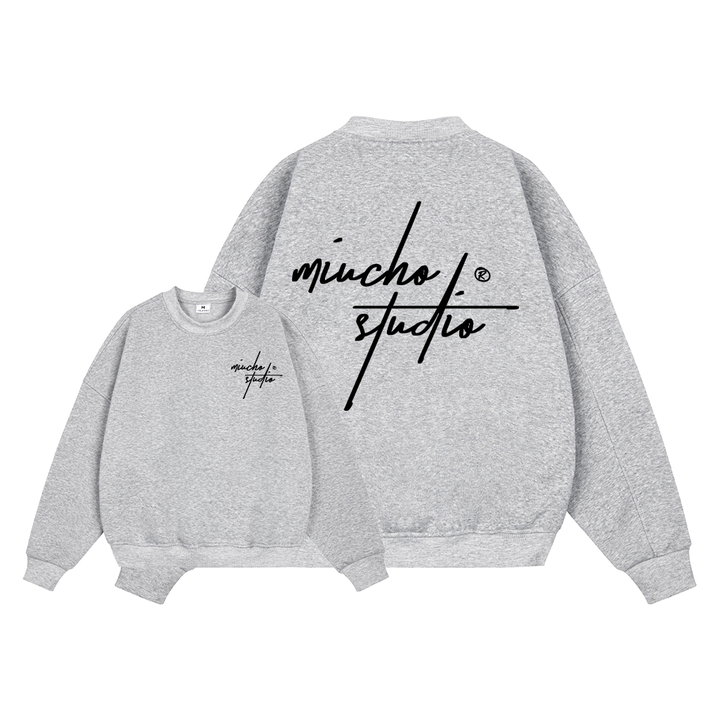 Áo sweater nam form boxy 1903 Miucho cổ tròn vải nỉ bông 350 GSM dày dặn in mix_thumbnail_7
