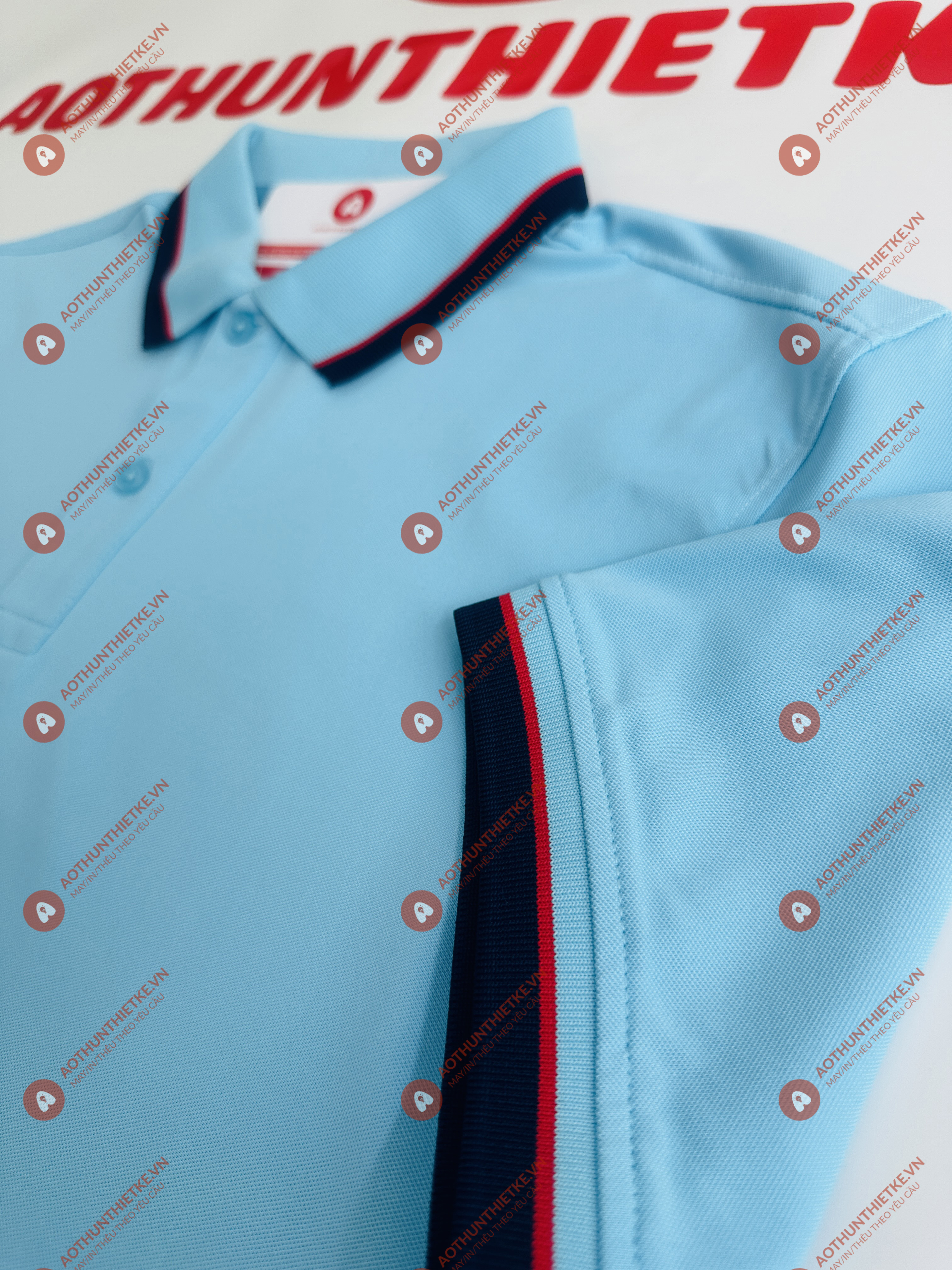 Áo Đồng Phục Polo 2 Sọc Thiên Thanh_thumbnail_2