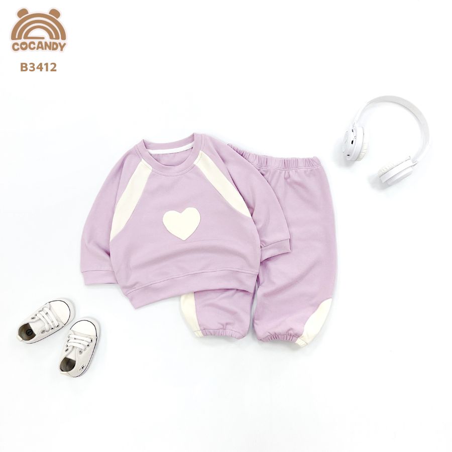 Bộ dài TÍM ngực trái tim BE