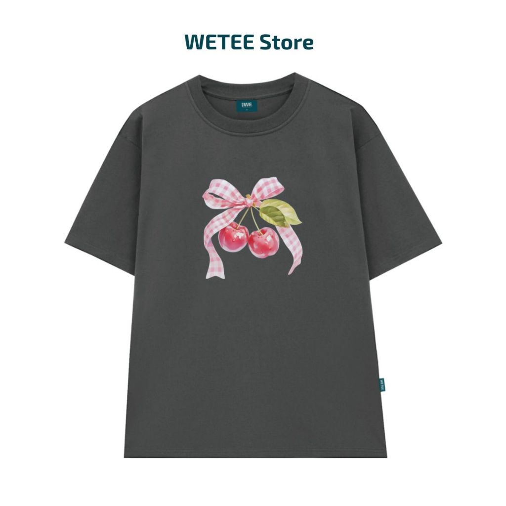Áo thun unisex UX30-1169 hình nơ cherry hồng dáng oversized local brand WETEE_thumbnail_9