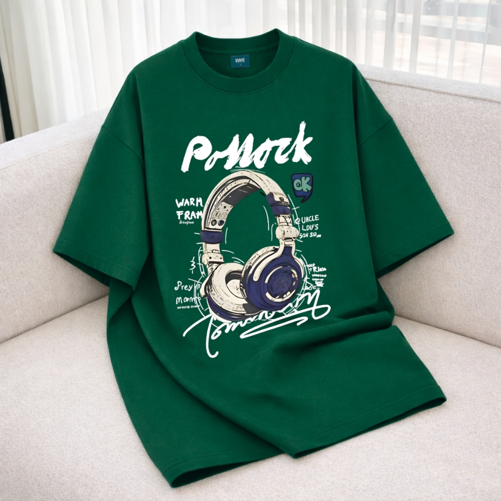 Áo thun unisex UX30-1182 PONOCK hình tai nghe dáng oversized local brand WETEE