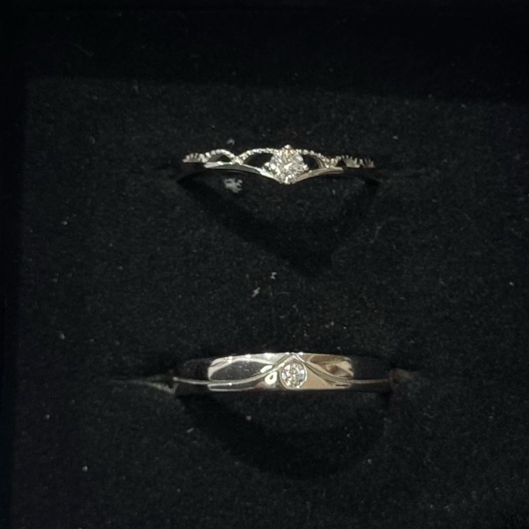 nhẫn cặp bạc si bạch kim vương miện hoàng gia và kim cương nhỏ trơn vì em là công chúa đời anh freesize_thumbnail_1