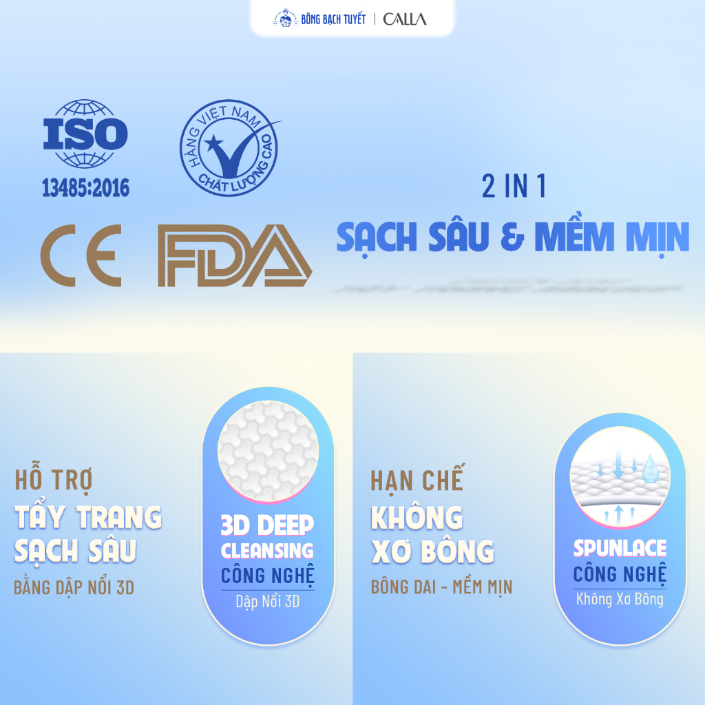[CALLA] Bông tẩy trang Calla tròn 3D mẫu mới (cam)_thumbnail_2