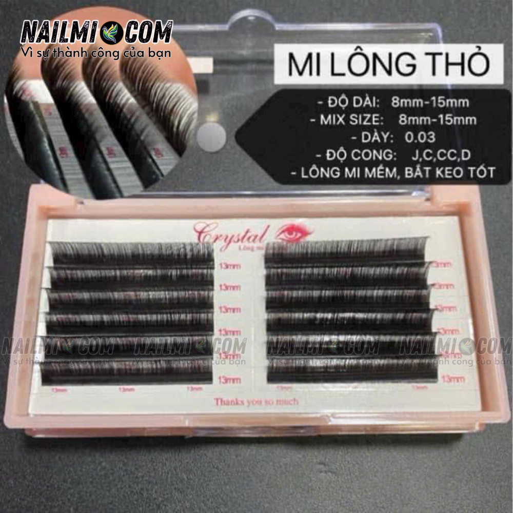 Mi khay Lông Thỏ các độ cong C, CC, D, J Mix size 8mm-15mm