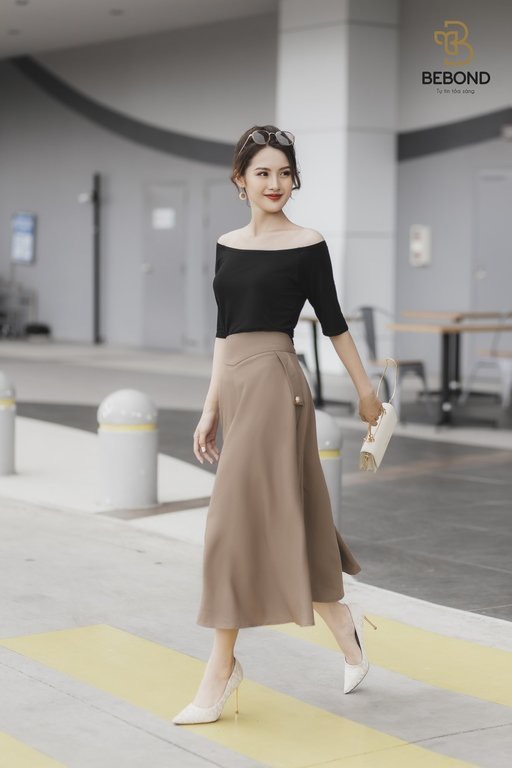 Chân váy xòe dài màu be nhạt - Salise Skirt_thumbnail_1