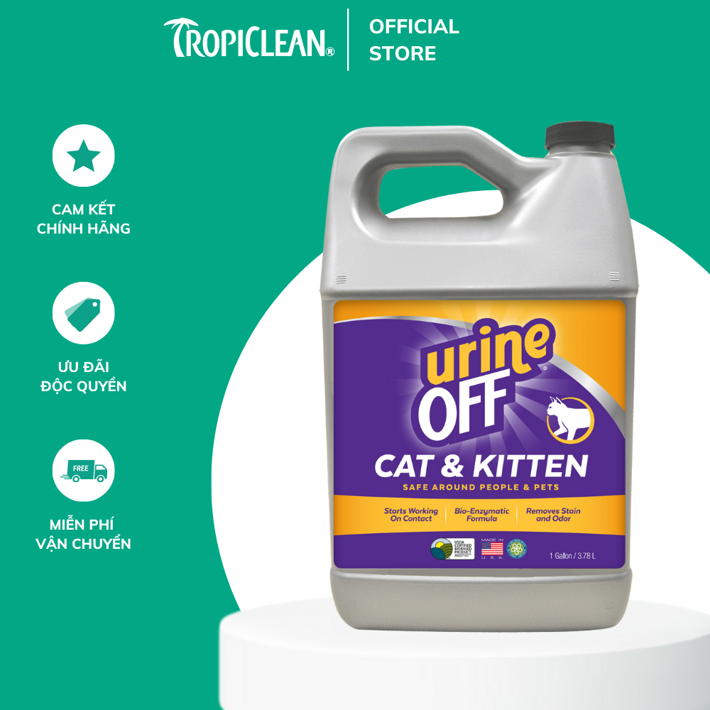 Urine OFF – Dung dịch xịt khử mùi & loại bỏ vết ố nước tiểu mèo, an toàn cho thú cưng UrineOFF-Meo