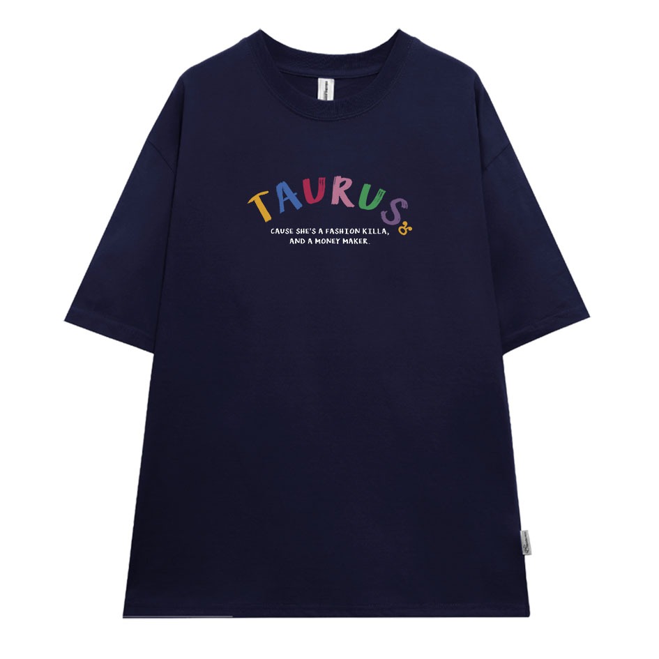 Áo thun nữ form rộng ATD373 cung hoàng đạo Kim Ngưu TAURUS Miucho cotton cổ tròn in typography_thumbnail_7