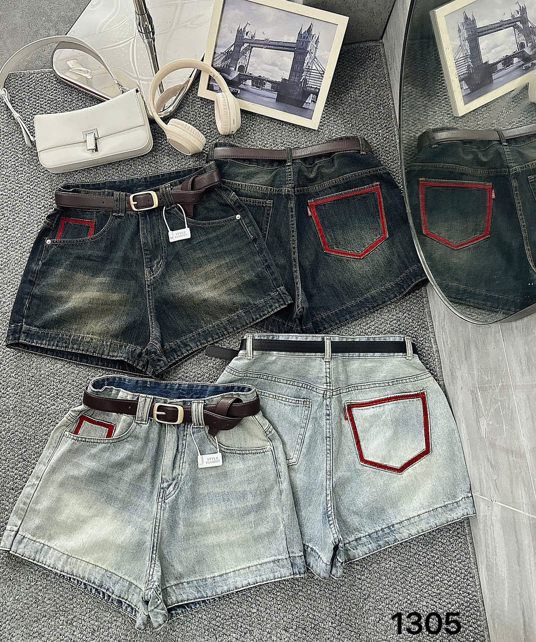 Quần short jean viền túi kiểu bigsize QSJ1305 dành cho nàng béo mập từ 55-90kg_thumbnail_9