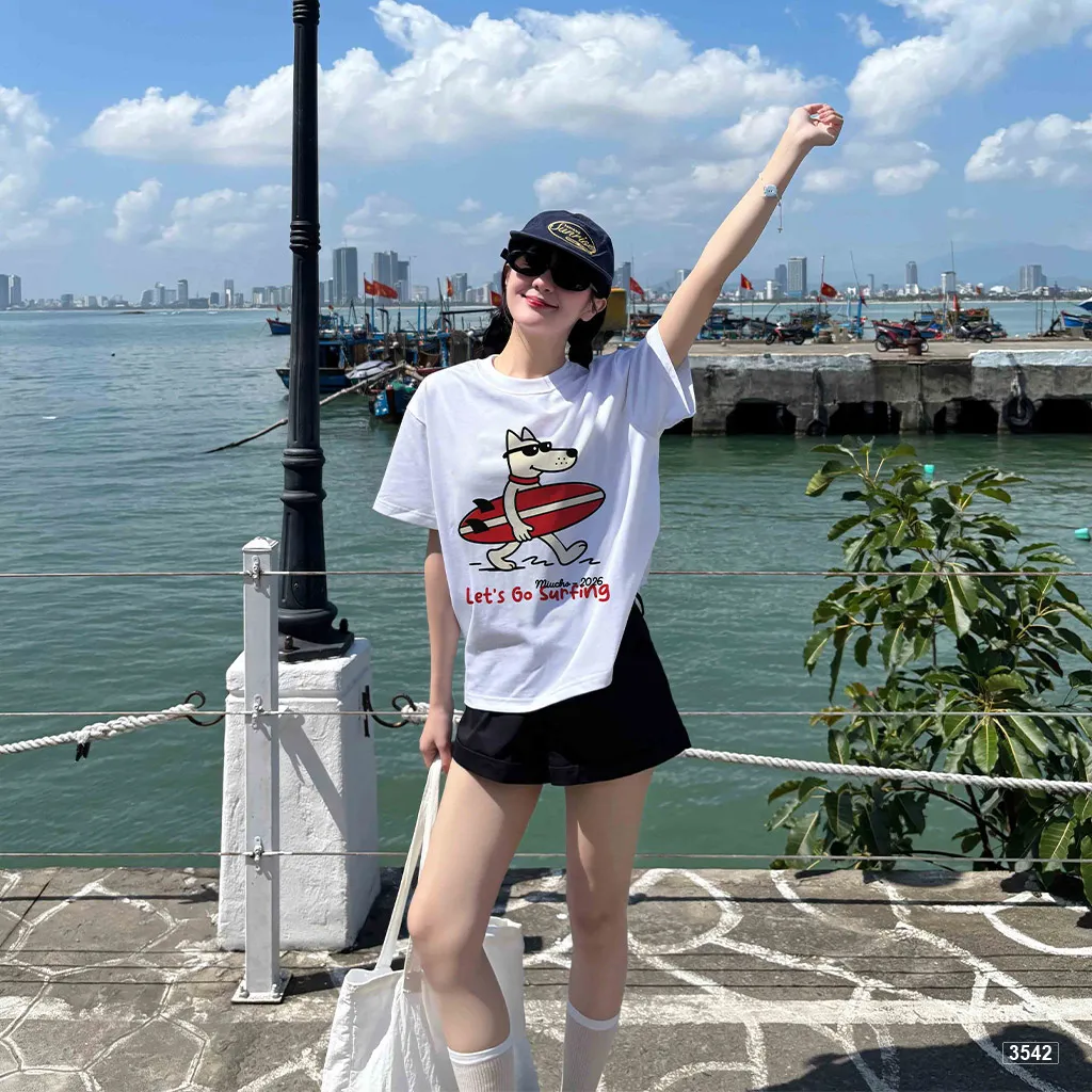 Áo thun boxy phong cách streetwear summer Miucho 3542_thumbnail_6