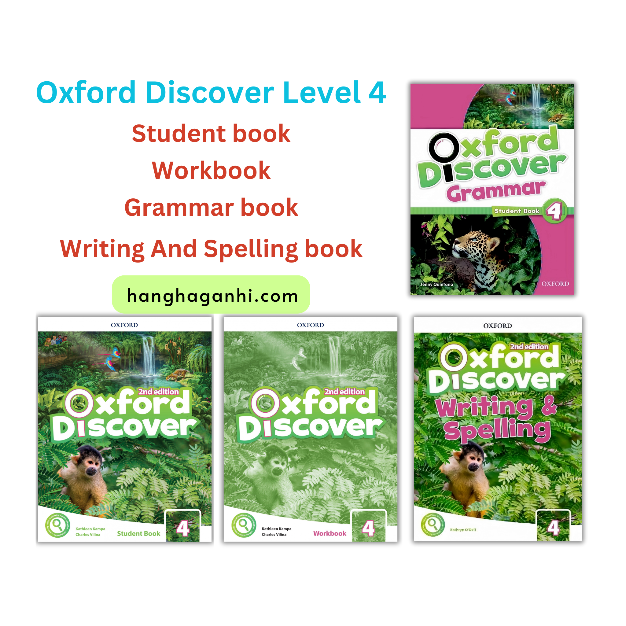 Combo 4 cuốn Oxford Discover Level 4 (Studentbook, Workbook, Grammar book, Writing And Spelling book)_thumbnail_0