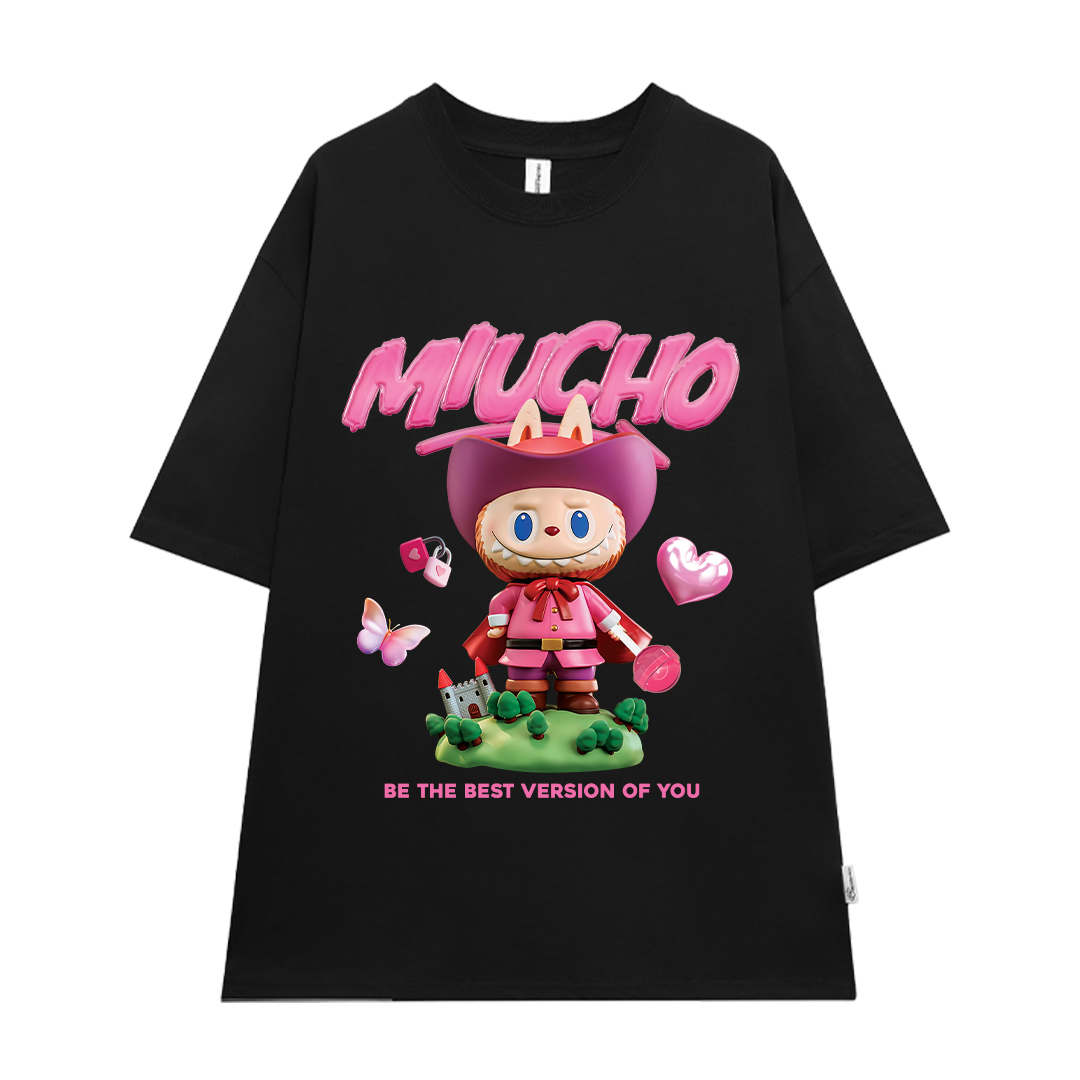 Áo thun labubu dễ thương form rộng nhiều màu ATD1453 Miucho vải cotton cổ tròn in mix_thumbnail_9