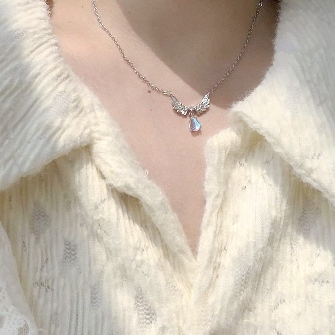 D211 - Dây chuyền cánh thiên thần đá moon_thumbnail_1