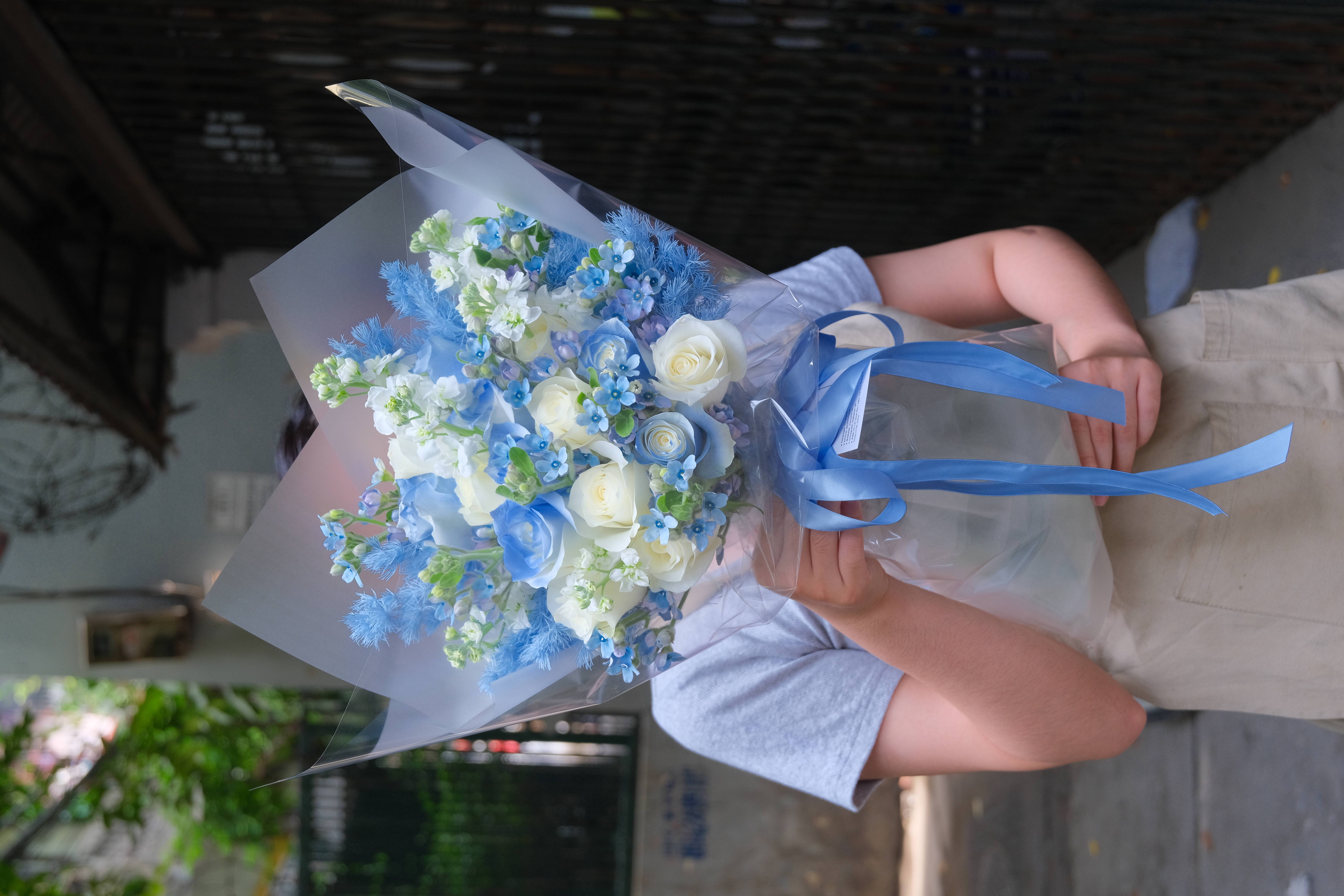 Mộng Mơ - Giấc mơ màu xanh - Hồng trắng mix Lam tinh