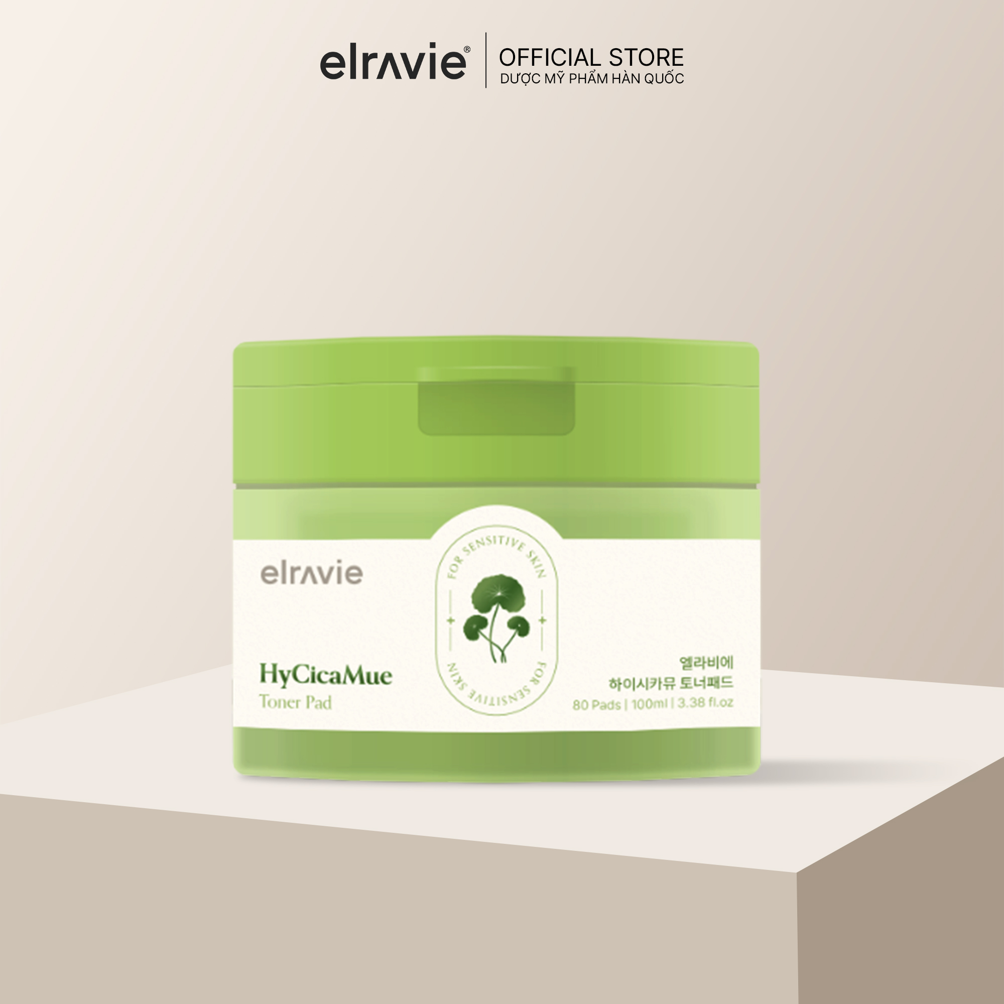 Toner Pad làm dịu da Elravie HyCicaMue 80 miếng