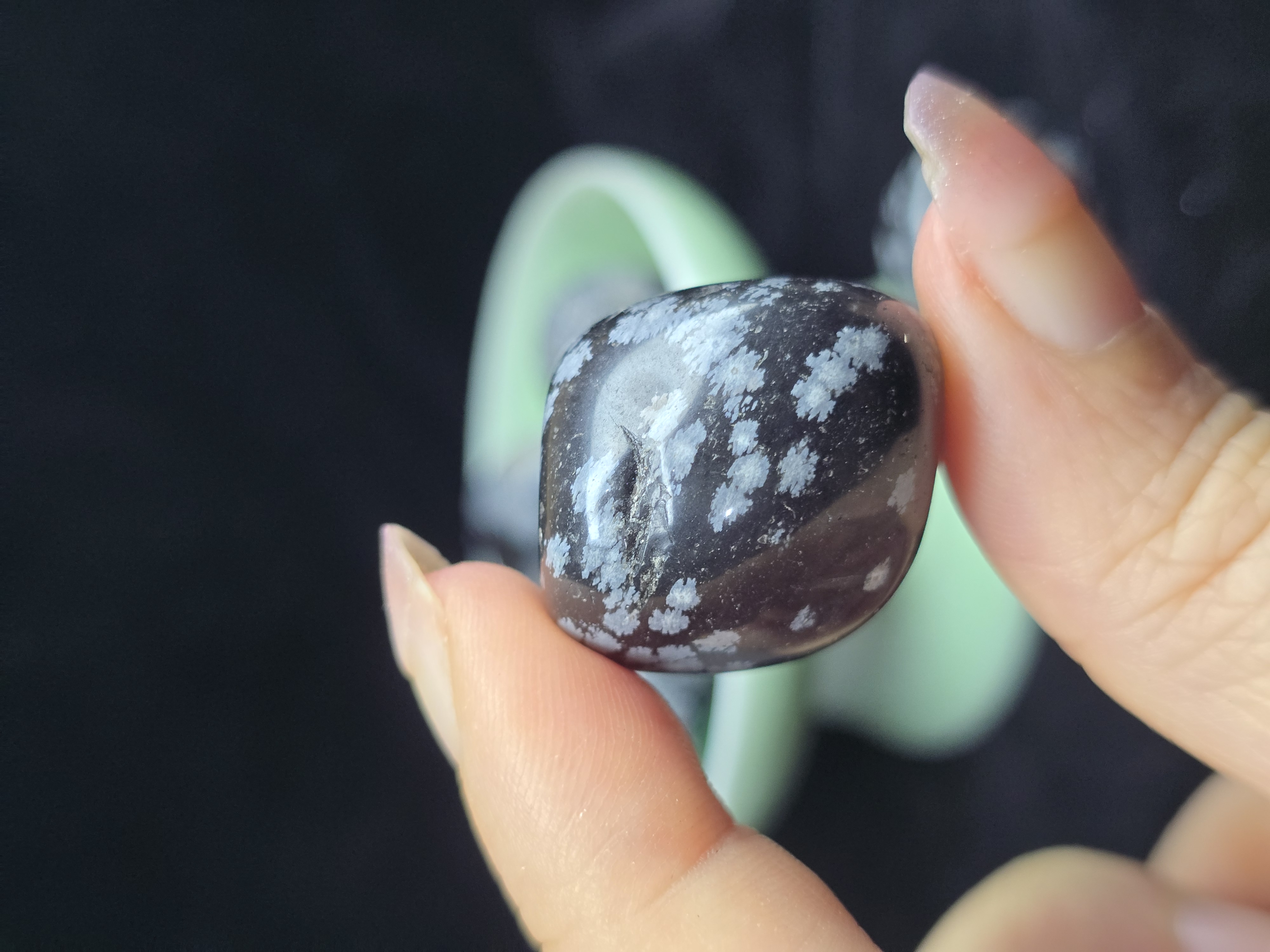 Đá cuội đã mài bóng / Tumbled Snowflake Obsidian Hoa Tuyết size 2 - 3 cm/viên_thumbnail_1