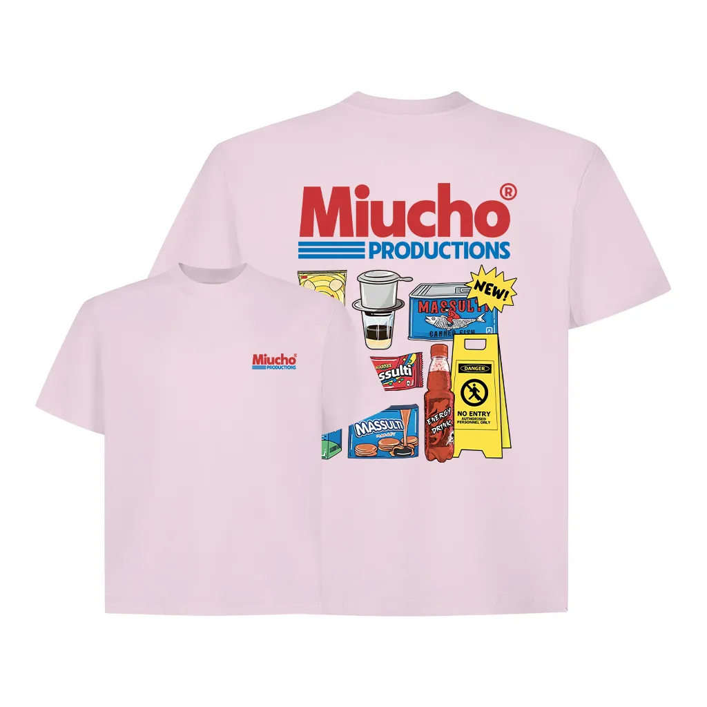 Áo thun form boxy street style unisex 2529 Miucho vải cotton thoáng mát co giãn in mix