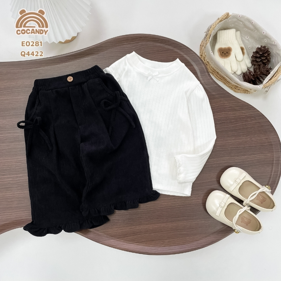 Quần dài nhung ĐEN gấu bèo túi nơ_thumbnail_1