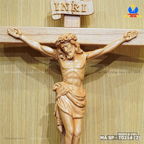 Thánh giá chịu nạn gỗ beech 45cm treo (Chúa 25cm)_thumbnail_1