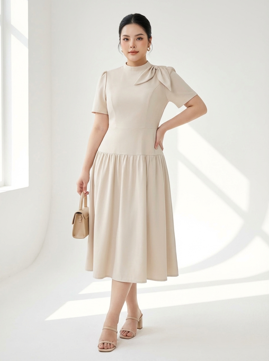 Đầm dáng dài phối là kiểu bigsize DA181