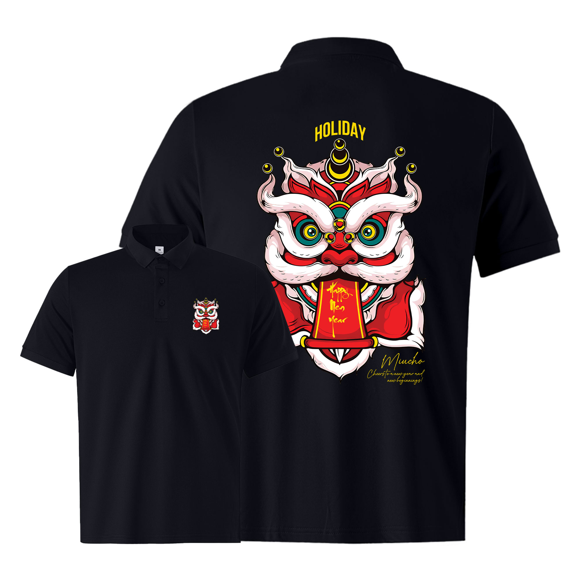 Áo polo nam form vừa 1899 Miucho Iconic vải cá sấu đứng form thoáng mát in artwork_thumbnail_8