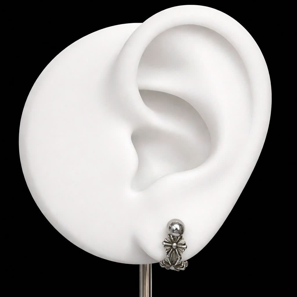 Khuyên vòng kiểu mạ điện 8mm hoạ tiết chrome._thumbnail_3