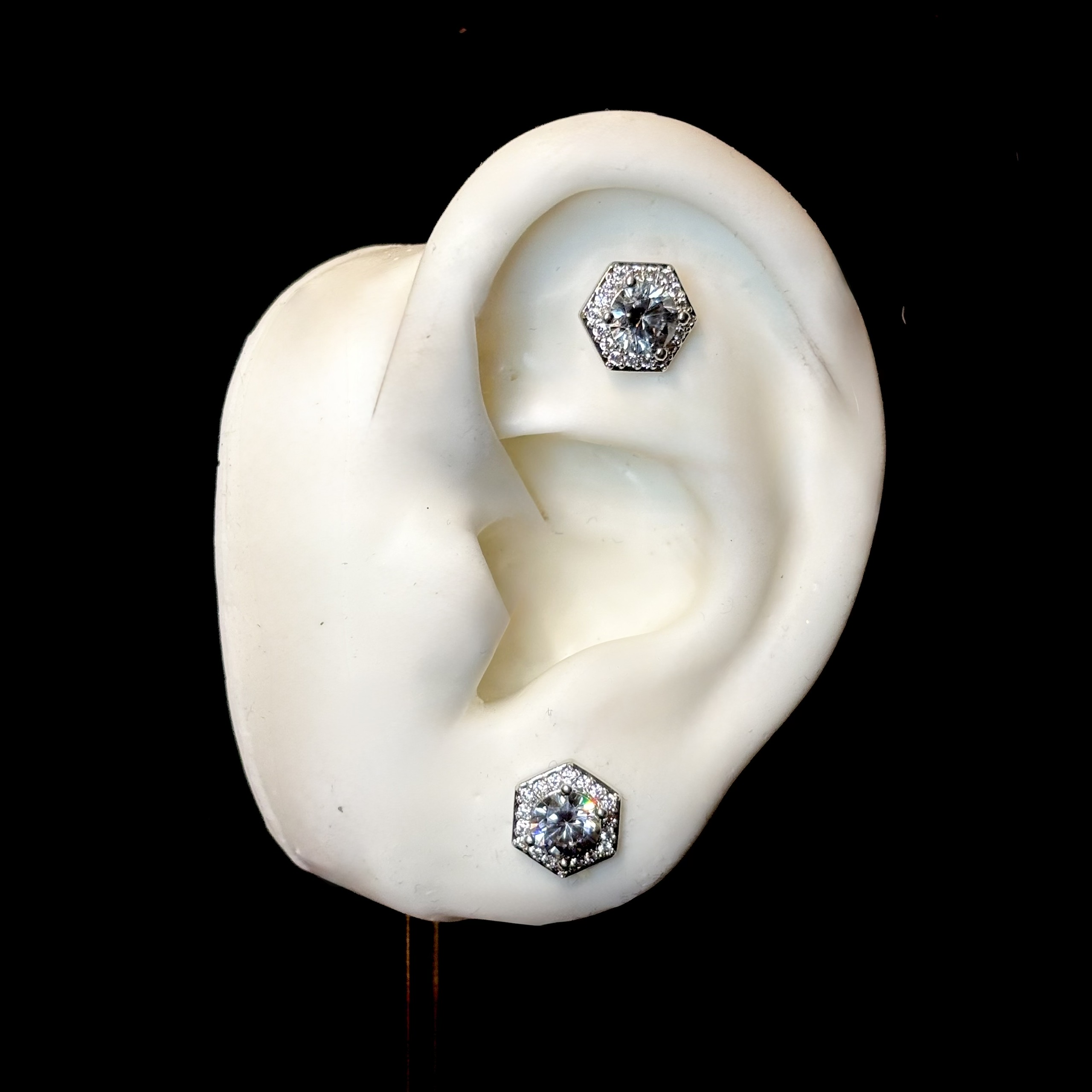 Khuyên kiểu đá xanh hợp kim lục giác bi vặn_thumbnail_1