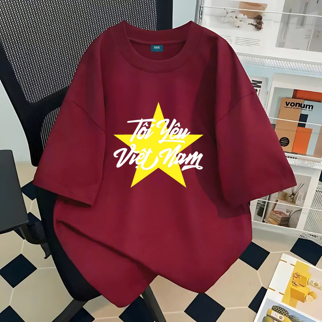 Áo thun Việt Nam cờ đỏ sao vàng dáng oversize rộng nam nữ local brand We Tee - WU1098_thumbnail_2